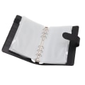 Miniatyrbillede 4 af 8: A6 Budget Binder A6 Binder Lomme med lynlås Notesbog PU Læder Budget Notesbog Kontant Kuvert Budget Håndbog Sort