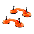 Miniatyrbilde 1 av 3: Flisesugekopp, 2 stk 2x 100 kg kapasitet dobbel bilkarosserisugekopp, ergonomiske og sklisikre håndtak, for fliser, glass