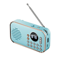 Miniatyrbild 3 av 5: FM Radio uppladdningsbar liten trådlös Bluetooth-högtalare blå