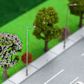 Miniatyrbillede 2 af 2: 5 stk. Metal Gadelygte Modelbygning Enkelt-hoved LED Lys Lygtepæl Model Jernbane Gadelys 3v DC Sølv ny zd