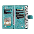 Miniatyrbillede 2 af 5: Til Samsung Galaxy A54 5G PU Læder Mandala Blomst Præget Håndtaske Lynlåslomme Etui Stativ Flere Kort Slots Flip Cover med Rem-B6 Grøn