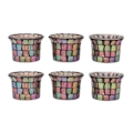 Miniatyrbilde 3 av 8: 6 stk mosaikk telysholder massivt glass lysestake blomsterpotte for bryllup meditasjon brun