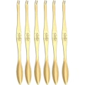 Miniatyrbillede 1 af 5: Krabbe Gafler Seafood Gafler Frugt Gafler Rustfrit Stål Hummer Gafler Picker til Hjem Restaurant (Guld) 6 stk
