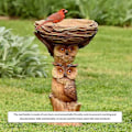 Miniatyrbillede 5 af 5: Harpiks Ugle Fuglebad Eventyrhave Fuglebad Ornamenter Skulpturer Harpiks Traditionelt Fuglebad