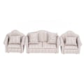 Miniatyrbillede 8 af 8: Miniature Sofasæt Simulering Blød Dukkehus Sofa Tilbehør med Puder til 3 År Gamle og Der Over