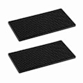 Miniatyrbillede 2 af 8: Varmeisolerende afløbsplade PVC sort tyk varme- og kuldebestandig drænende bordskåner til køkken hjem 2 stk.
