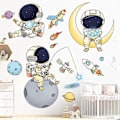Miniatyrbild 3 av 5: En uppsättning Astronaut Väggdekaler Väggdekor för vardagsrum Sovrum kök kontor