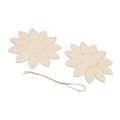 Miniatyrbillede 5 af 8: 2 stk. Træblomst Udskæringer DIY Lotus Form Ubehandlede Træ Udskæringer Hjem Have Træ Chip Dekor Vedhæng med 2 Hampetov