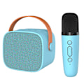 Miniatyrbild 2 av 8: Mini Karaoke-maskin HiFi Surround Sound Bärbar Bluetooth-högtalare med mikrofon för hem utomhus himmelsblå