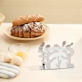 Miniatyrbillede 5 af 5: Servietholder i rustfrit stål, fritstående papirservietorganisator, vævsdispenser, træformet metalstativ til køkkenbordplade, spisebord, picnic
