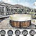 Miniatyrbillede 5 af 5: Cirkulært UV-bestandigt spabadsovertræk til udendørs spa-spabad (ekskl. vandspand) - Ny SZJR Sort