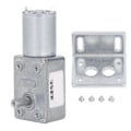 Miniatyrbilde 2 av 5: 24V DC Girmotor 12mm Enkel Aksel 4 til 25kg.cm Selvlåsende Reversibel Snekkegirmotor med Base kompatibel med Maskiner 6RPM