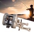 Pikkukuva 6 / 8: Baitcasting-kela Metalli Viehekalastuspyörä Takila Tarvike Alumiiniseos Vavun Kahvat ja Kahva JH101 (vasenkätiset)