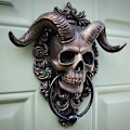 Pikkukuva 2 / 3: Punk Sheep Skull Seinälle ripustettava veistos Oven Knocker Decor