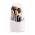 Miniatyrbillede 1 af 5: Makeup Børste Organizer med Låg, Roterende og Støvtæt Opbevaringsboks til Entré og Badeværelse 1 stk. Hvid