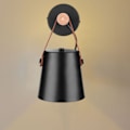Miniatyrbillede 2 af 8: Moderne træjern soveværelse vægmonteret lampe veranda korridor studie lysarmatur værelse indretning (sort)