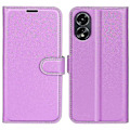 Miniatyrbild 1 av 5: För Oppo A38 4G Plånboksfodral Telefonskal Litchi Textur Ställ Läderfodral Zekai Lila Stil H Oppo A38 4G
