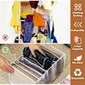 Miniatyrbillede 5 af 5: Tøj Skuffe Organizer, Foldbar Mesh Opbevaringsboks, Skabs Organizer med Rum, Skabs Opbevaringspose til Jeans og Skjorter, 7+9 Gitre