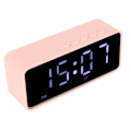 Miniatyrbild 2 av 8: Alarmklocka Bluetooth-högtalare Distorsionsfri USB-laddning Spegeldisplay Bärbar Digitalklocka Trådlös Högtalare Rosa