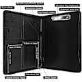 Miniatyrbild 2 av 5: Zipper Portfolio Organizer med A4-klämma - Brun PU-läder