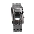 Miniatyrbillede 6 af 8: LED-ur Unik Binær Time Mode Display Konveks buestruktur Vandtæt LED-armbåndsur Elektronisk ur Sort L