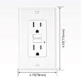 Miniatyrbild 3 av 5: GFCI Uttag 15 Ampere, Självtestande GFI Elektriskt Uttag, Barnsäkert GFCI Vägguttag med Väggplatta Vit