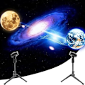 Miniatyrbillede 1 af 5: Månens Projektor Natlampe USB Genopladelig 3 Farvetilstande 360° Rotation Justerbar Lysstyrke Månens Atmosfære Projektor