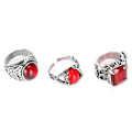 Miniatyrbillede 3 af 8: 3 stk Alloy Retro Ring Udsøgt bærbar Rhinestones Ring Smykker Tilbehør Gave