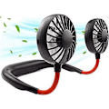 Miniatyrbillede 1 af 5: Bærbar halsventilator, Mini USB genopladelig hovedventilator til ansigtet Håndventilator, Lille halsventilator