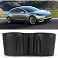 Miniatyrbillede 4 af 5: til Tesla kopholderindsats, bilkopholderudvider sort midterkonsol kopbakke skridsikker 18,4*8,6*7,5 cm
