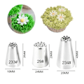 Miniatyrbilde 4 av 5: 3 stk Rustfritt Stål Gras Icing Dyser for Kakedekorering Konditortips DIY Baking Verktøy