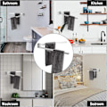 Miniatyrbillede 5 af 5: Sort Drejelig Håndklædeholder - Organizer - Pladsbesparende - Vægmonteret Håndklædeholder - Dobbelt Drejelig Stang til Badeværelse