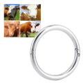 Miniatyrbilde 3 av 8: Rustfritt stål okse ku storfe nese ring oppdrett tilbehør (L)