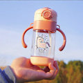 Miniatyrbild 4 av 5: Viktad halmsippykopp för småbarn - 360 ml mjuk silikonsugrör baby vattenflaska blå