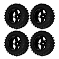 Miniatyrbilde 3 av 8: 4 stk. RC-hjul og dekksett 82 mm foran og bak med flettet mønster for WLToys 144001 1/14 RC Off Road CarBlack