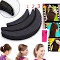Miniatyrbillede 7 af 8: 3 stk/sæt Hårpuder Hårvolumen Øg Puff Hair Bun Maker Skumsvamp Bump Up Insert Base Hårstylingtilbehør