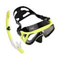 Miniatyrbilde 2 av 8: Justerbart snorklesett for voksne, snorkelbrille og pustetube, snorkleutstyr for voksne til svømmetrening, gult