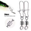 Miniatyrbillede 5 af 8: 50 STK 2# 4# 5# 6# 8# Fishing Connector Pin Bearing Rolling Swivel Rustfrit Stål
