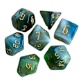 Pikkukuva 1 / 5: 7 x Maalatut Monitahokkaat Nopat Perhepelit DND RPG MTG Korttipeleihin Perheille B
