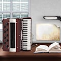 Miniatyrbillede 6 af 8: 6 cm Miniature trærød harmonika Model Instrumental Model med delikat æske musikalsk gave