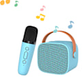 Miniatyrbild 6 av 8: Mini Karaoke-maskin HiFi Surround Sound Bärbar Bluetooth-högtalare med mikrofon för hem utomhus himmelsblå