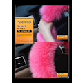 Miniatyrbild 5 av 5: Plush Vita Styrningshjulsskydd - 3-pack, 15 tum Universal Passform för Kvinnor