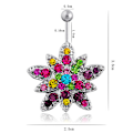 Pikkukuva 8 / 8: Naisten värikäs Lotus Belly Navel Button Q00329 metalliseos vartalokorut
