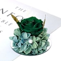 Miniatyrbillede 4 af 5: Glasengelstatue med smukke lilla blomster - Perfekt mors dags- eller fødselsdagsgave til mor 4.3X2.9in gul