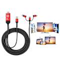 Pikkukuva 6 / 8: 3 in 1 Micro USB/ iOS TypE C - HDMI HD 4K Video HDTV -muuntimen sovitinkaapeli