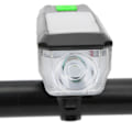 Miniatyrbillede 3 af 8: Solcelledrevet USB-opladningscykellys Forlygte Lommelygte Cykeltilbehør med Advarselshorn Sort og Grøn