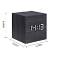 Miniatyrbild 2 av 3: Trä LED Väckarklocka Elektronisk Digital Display Tid Klocka Tyst Kub Klockor För Hem Sovrum Sovsal Vakna Upp Träklockor