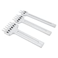 Miniatyrbilde 4 av 8: Lærpinner i 2, 4 og 6 tenner - Sinkpinner i sinklegering - Hvit, fin glans - Stor åpning - Speilblank overflate - Sydd - 6 mm
