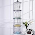 Miniatyrbilde 2 av 4: Leker Oppbevaringsstativ Hengende Kurv Diverse Organizer - 4 Lag Mesh Sammenleggbar Gul