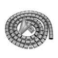 Miniatyrbillede 1 af 3: Fleksibel spiralrør kabelarrangør ledningsvikling ledningsbeskytter ledningsopbevaring sølv 1,5 m * 22 mm